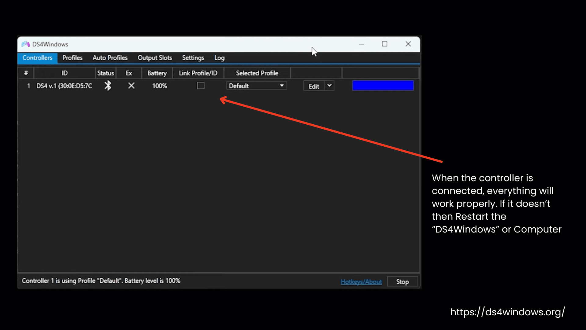 Restart DS4Windows or Computer