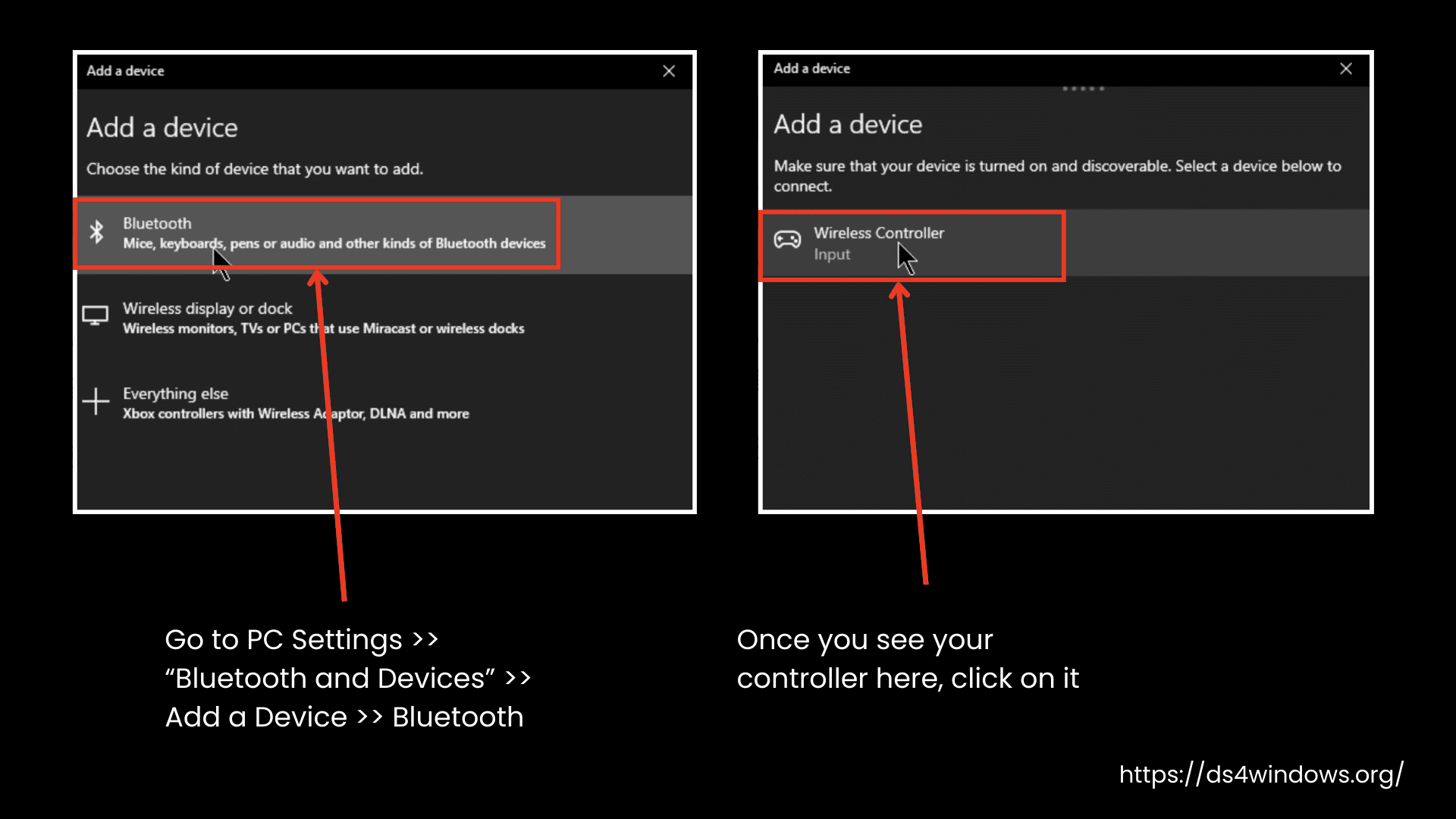 Add controller via bluetooth