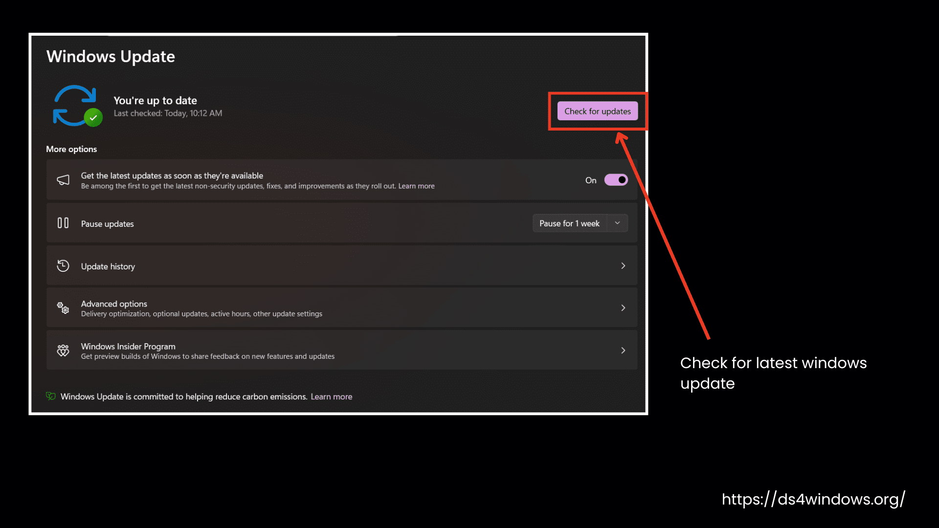 Check Latest Windows Update