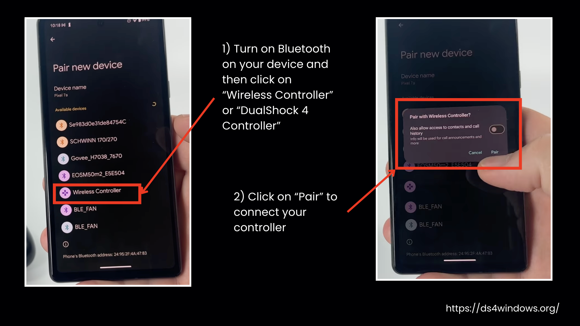 Connecting a PS4 controller to Android