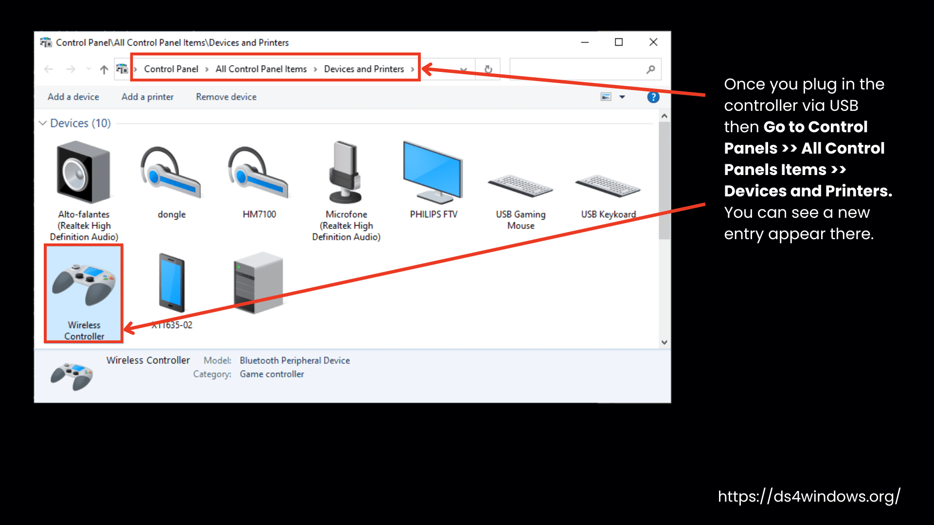 Controller connection setting
