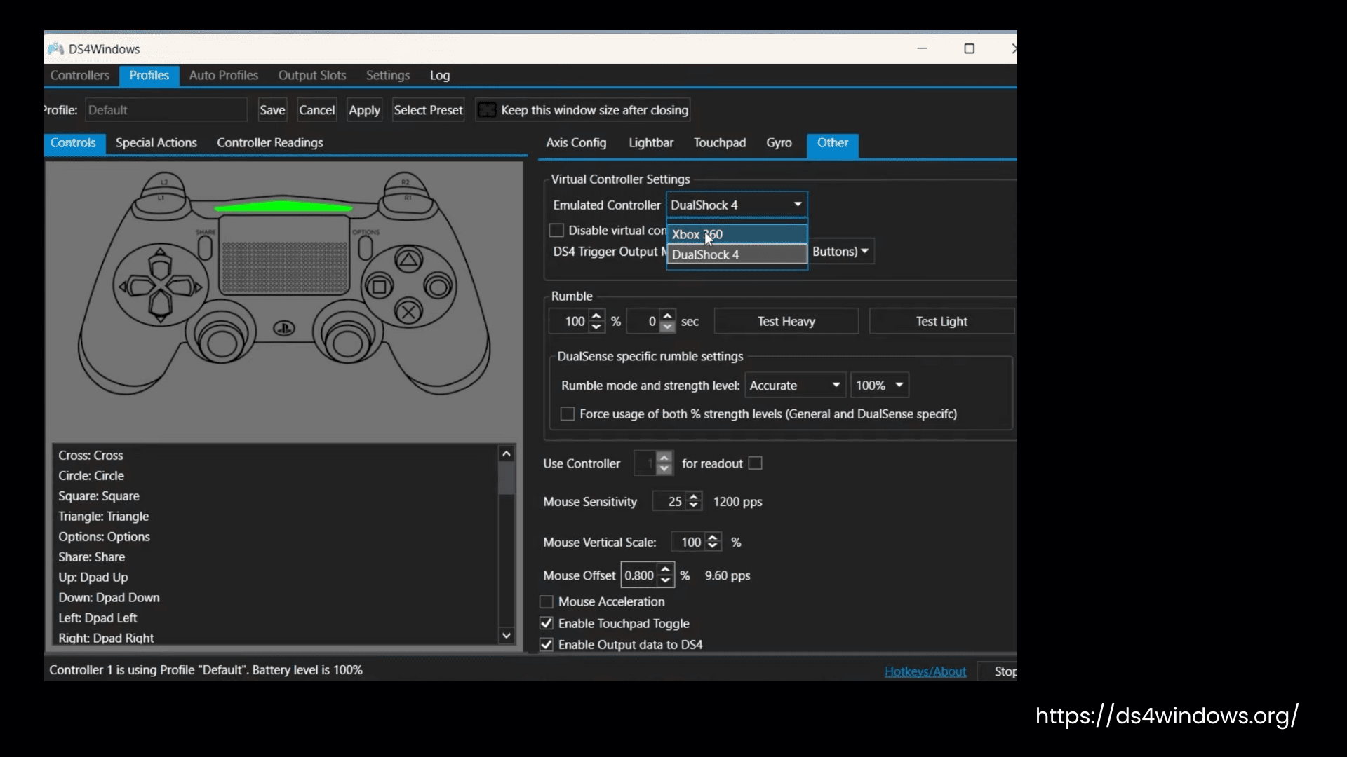 DS4Windows Default Profiles