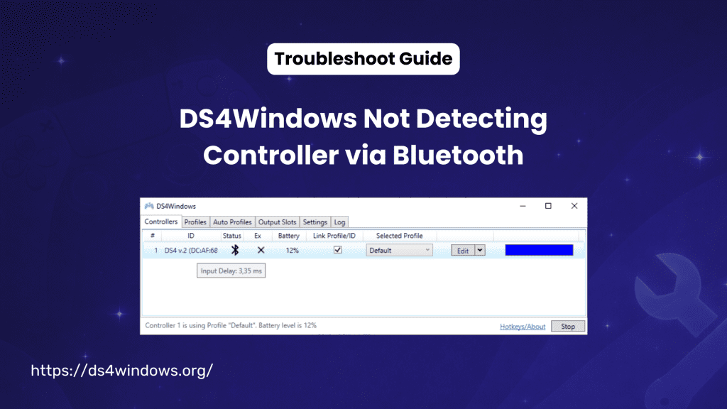 DS4Windows Not Detecting Controller via Bluetooth