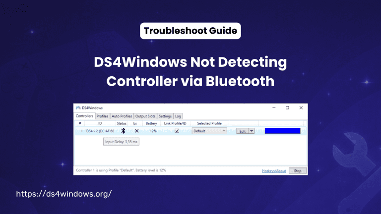 DS4Windows Not Detecting Controller via Bluetooth