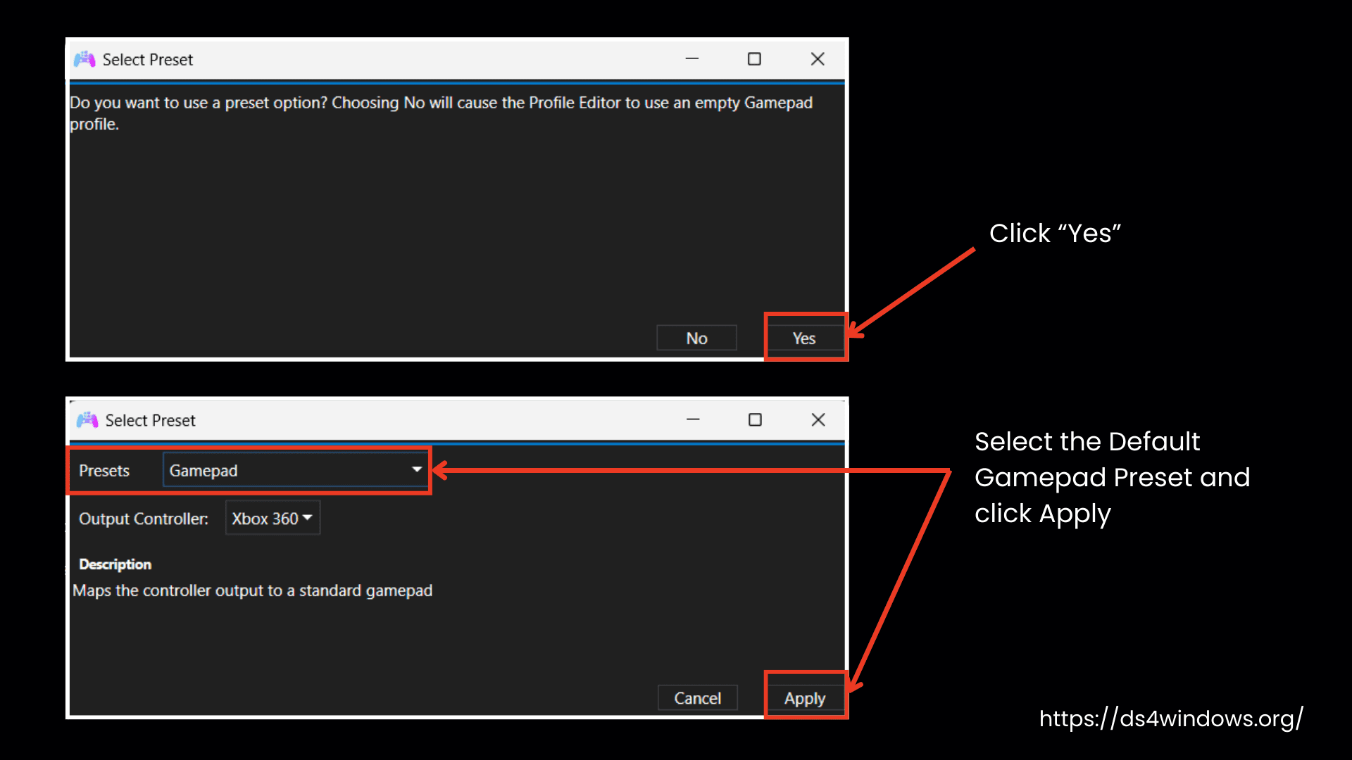 Default Gamepad Preset