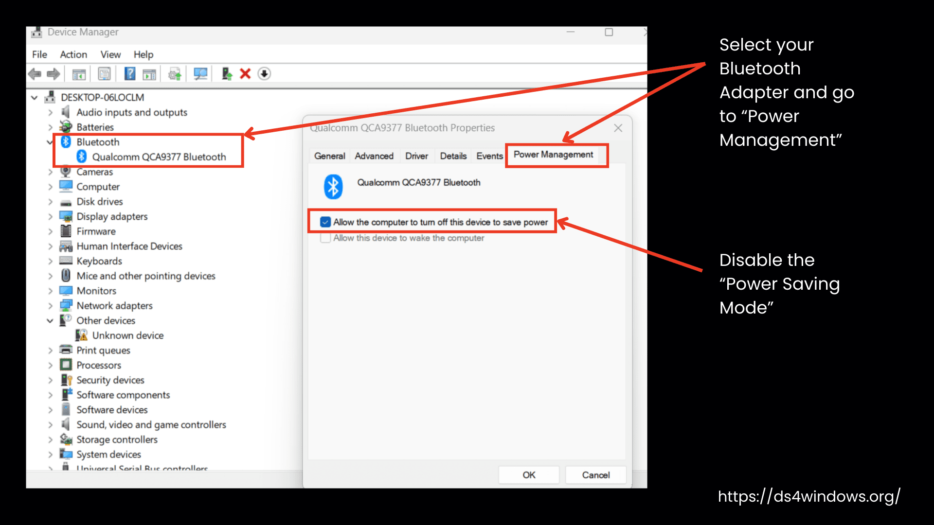 Disable BT Power Saving Mode