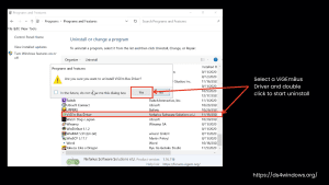Double click to uninstall a program