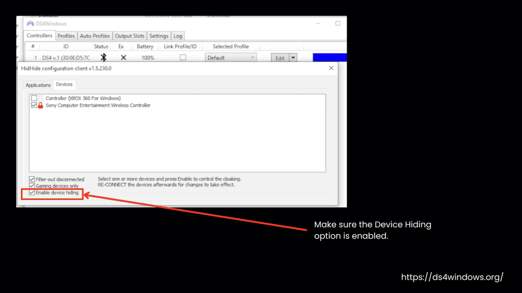 Enable Device Hiding