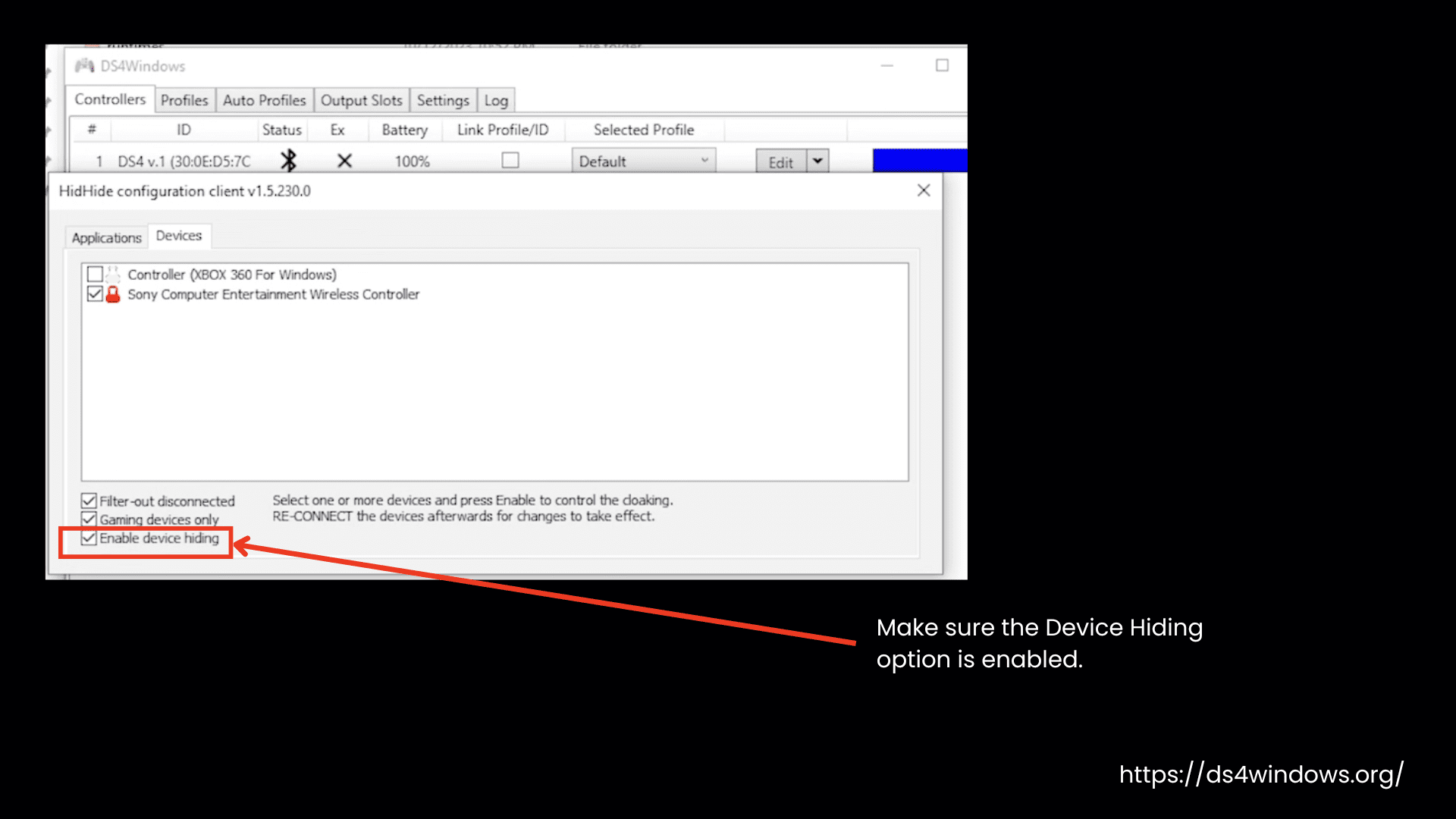 Enable Device Hiding