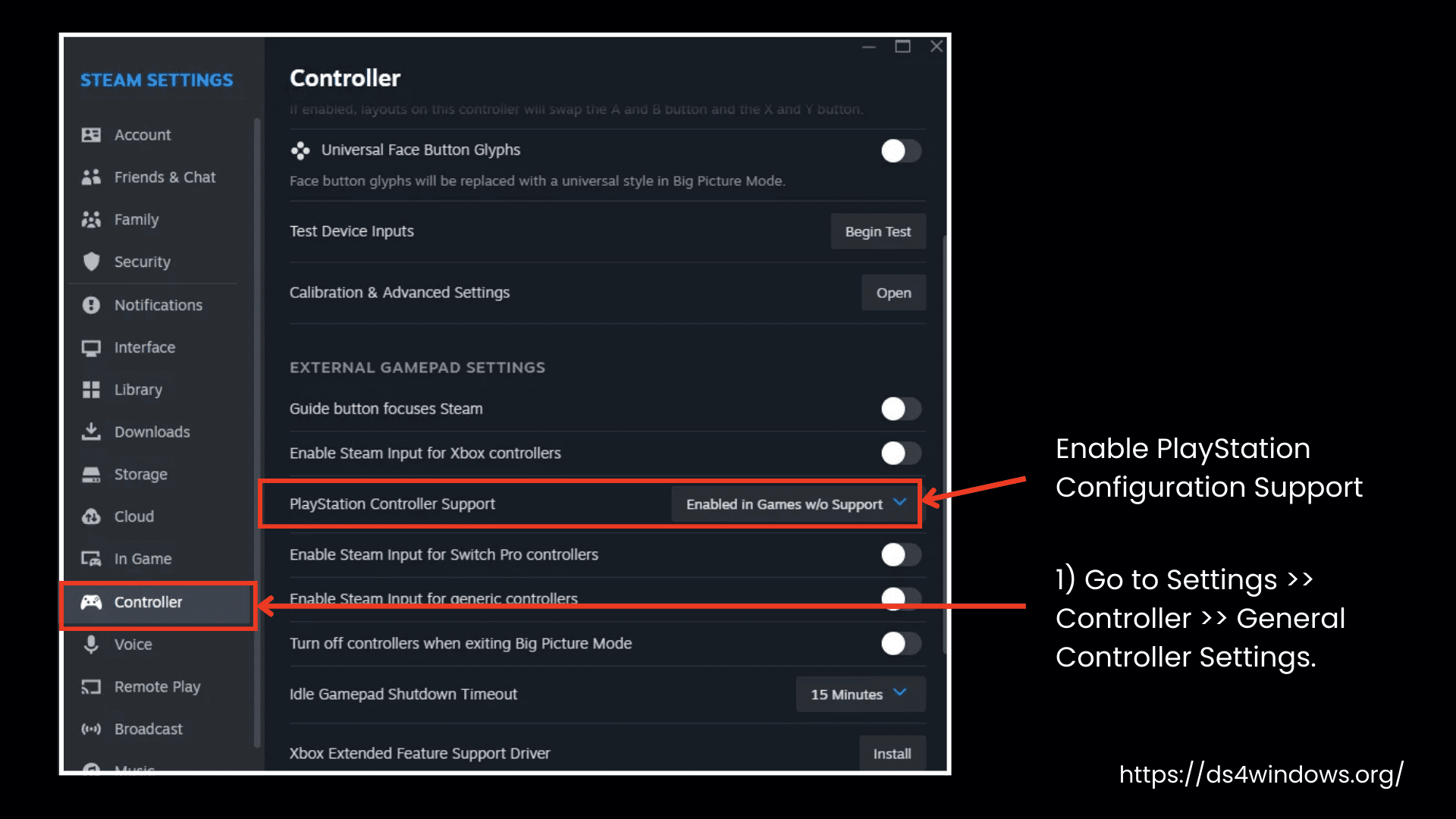 Enable PlayStation Configuration Support