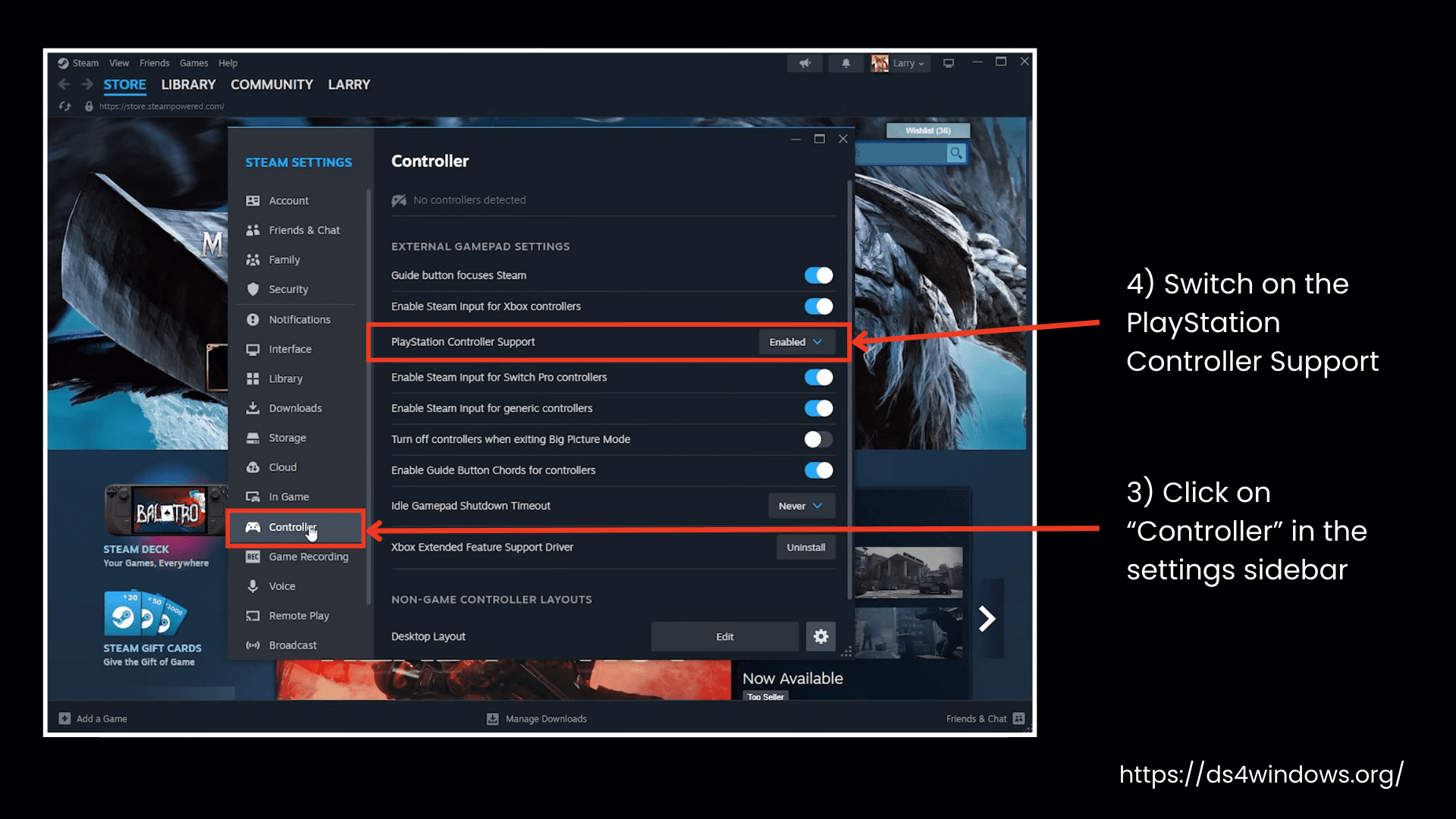 Enabling Controller Support