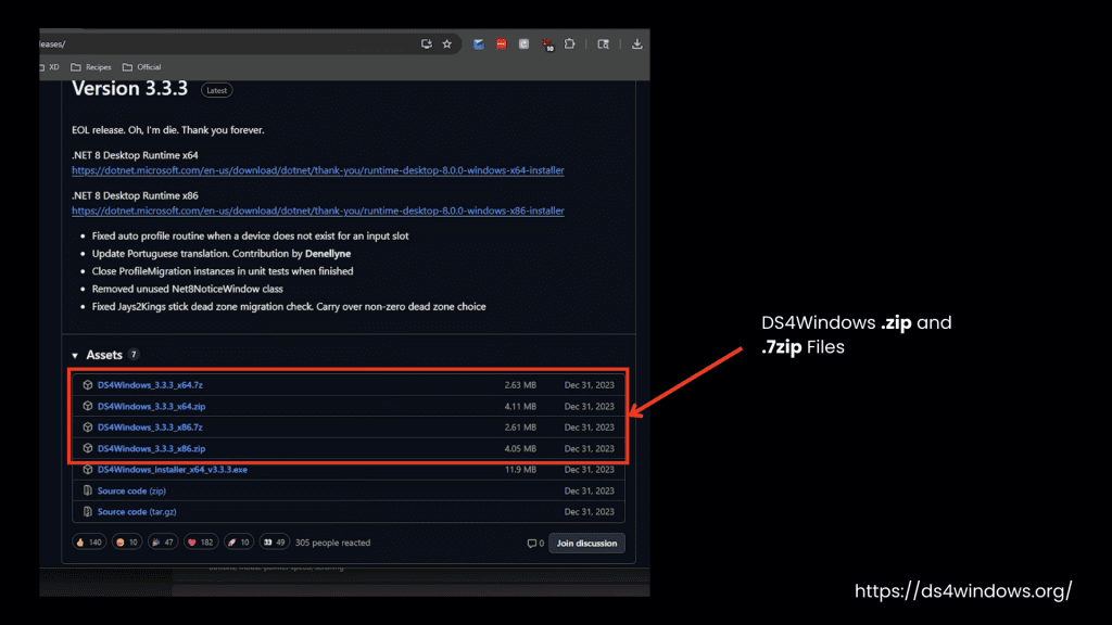 Extract DS4Windows .zip and .7zip Files