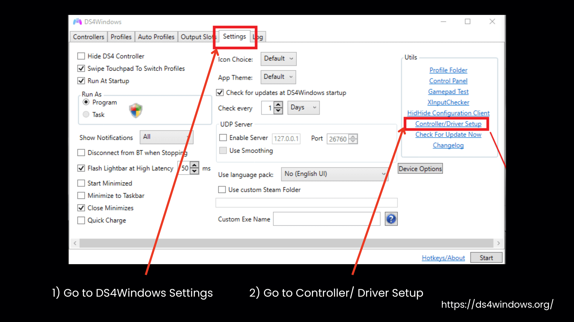 Go to Driver Setup