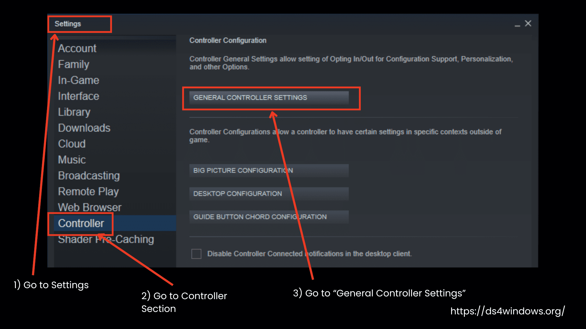 Go to General Controller Settings