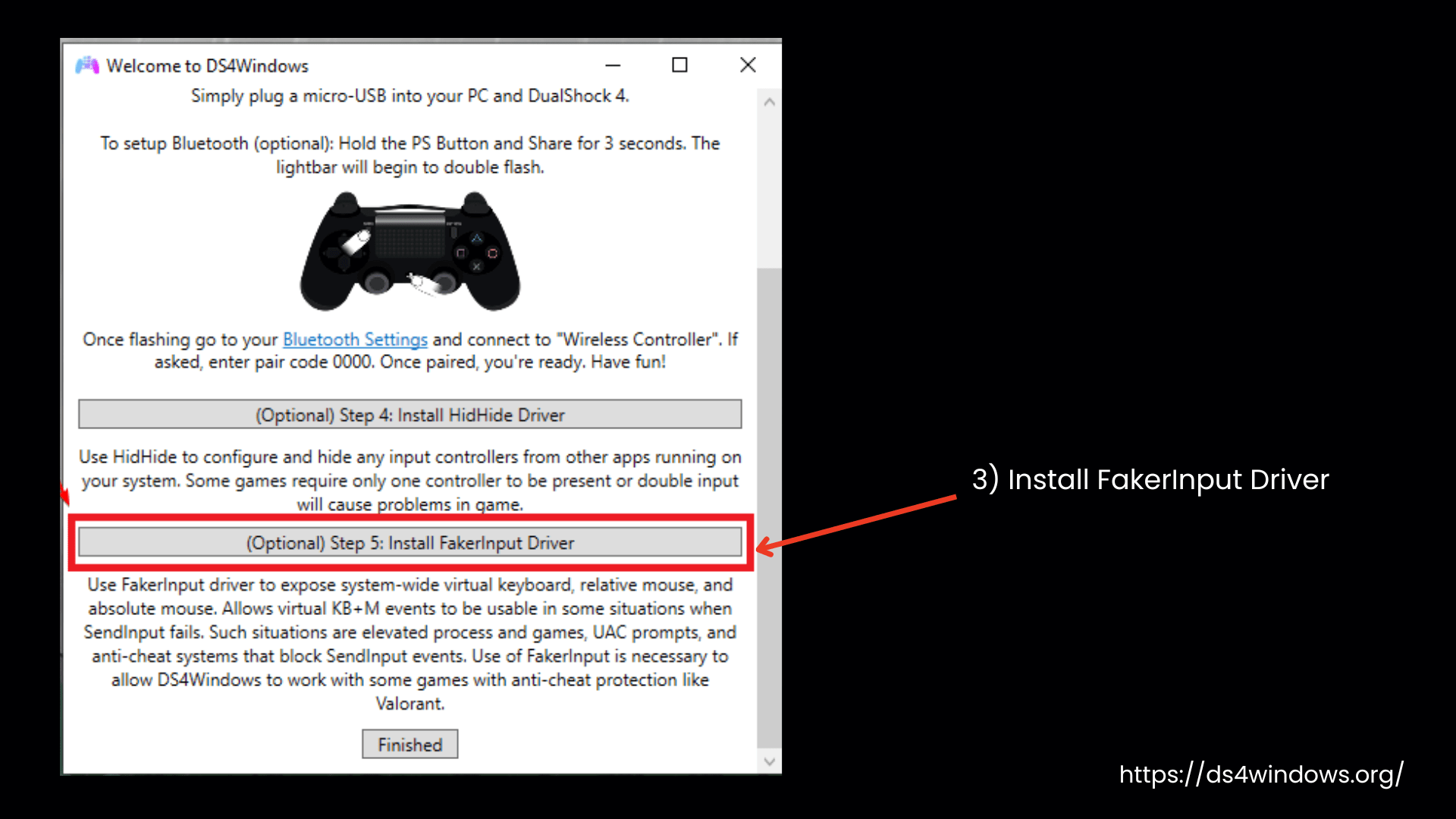 Install FakerInput Drivers