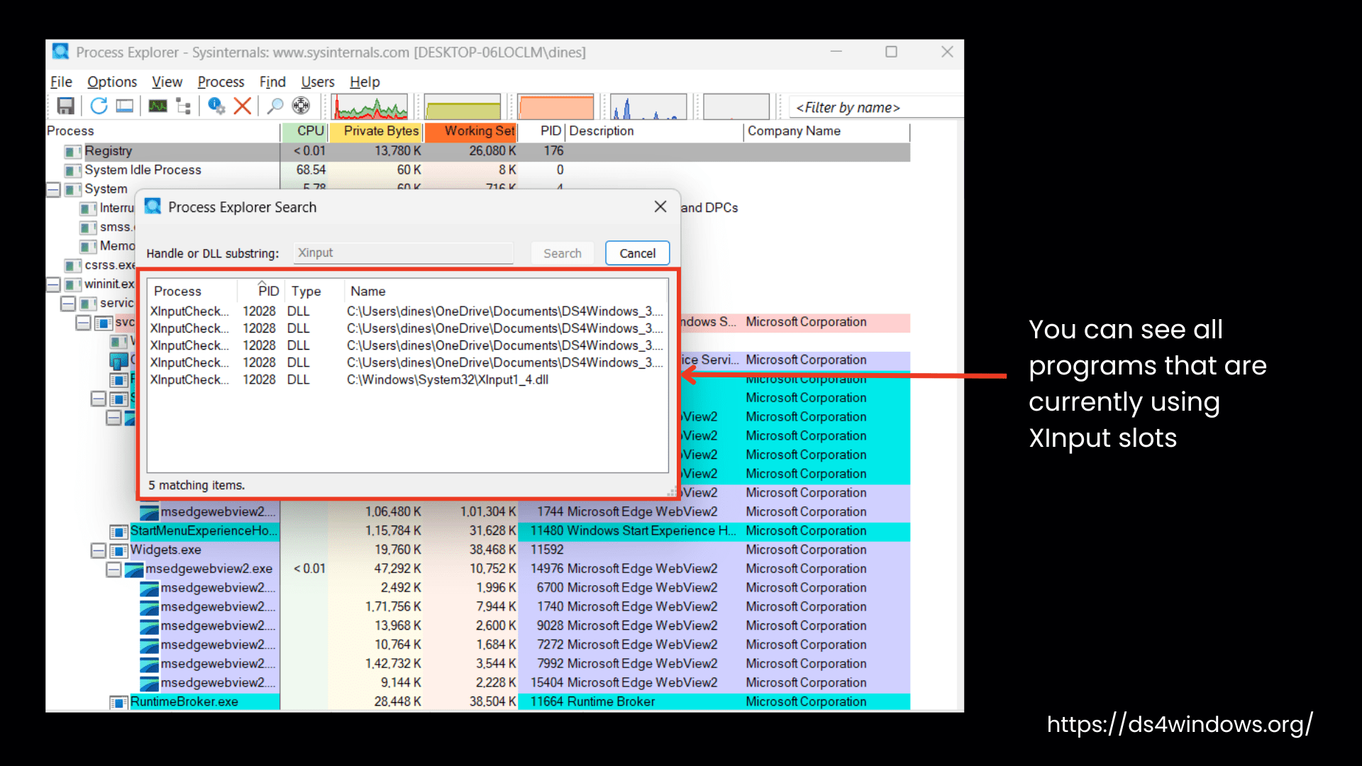 Programs using XInput slots