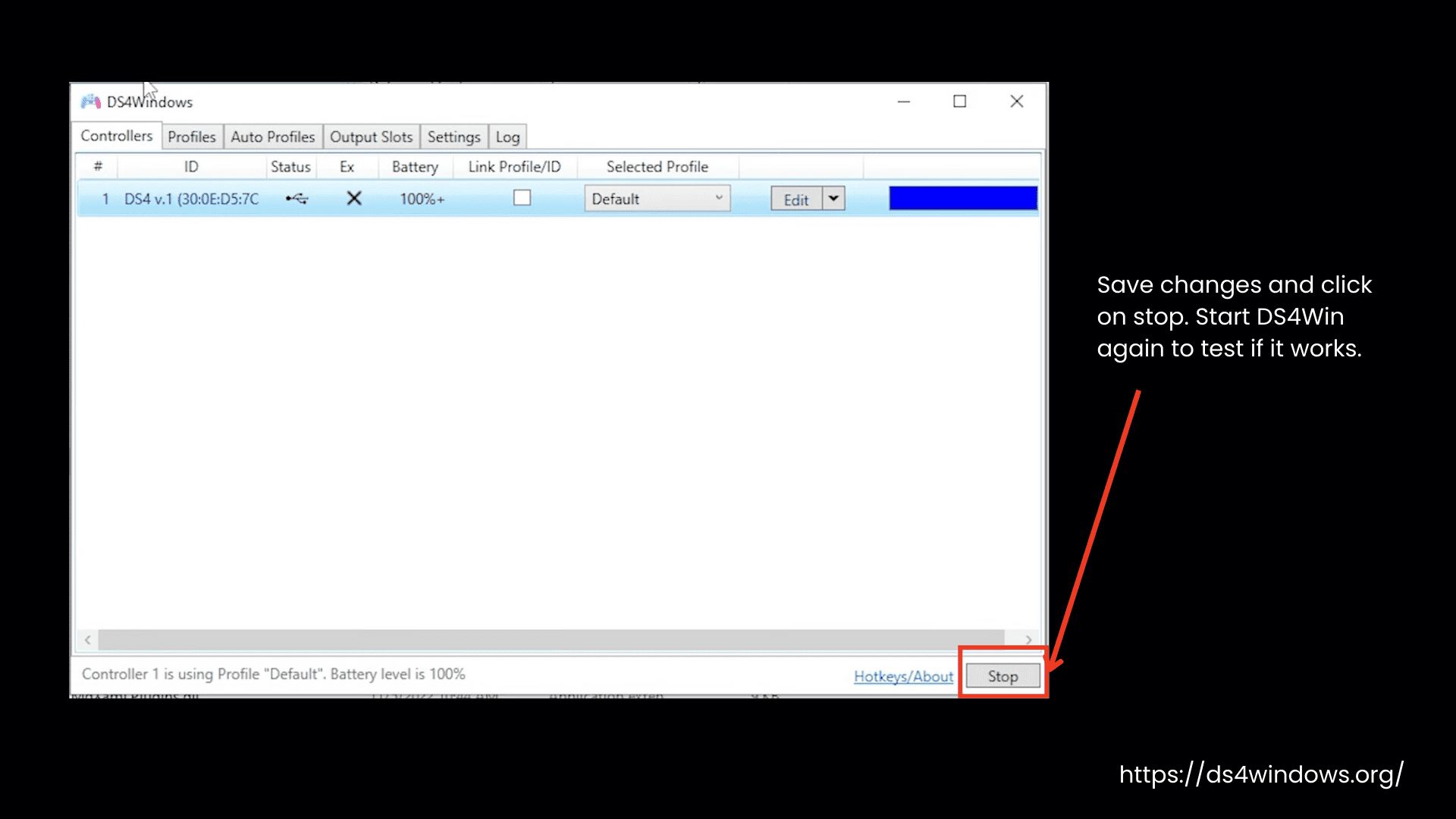 Restart DS4Windows