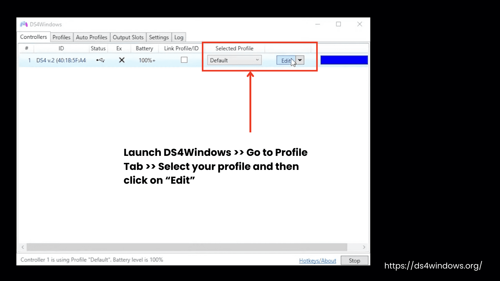 Select Profile to Edit