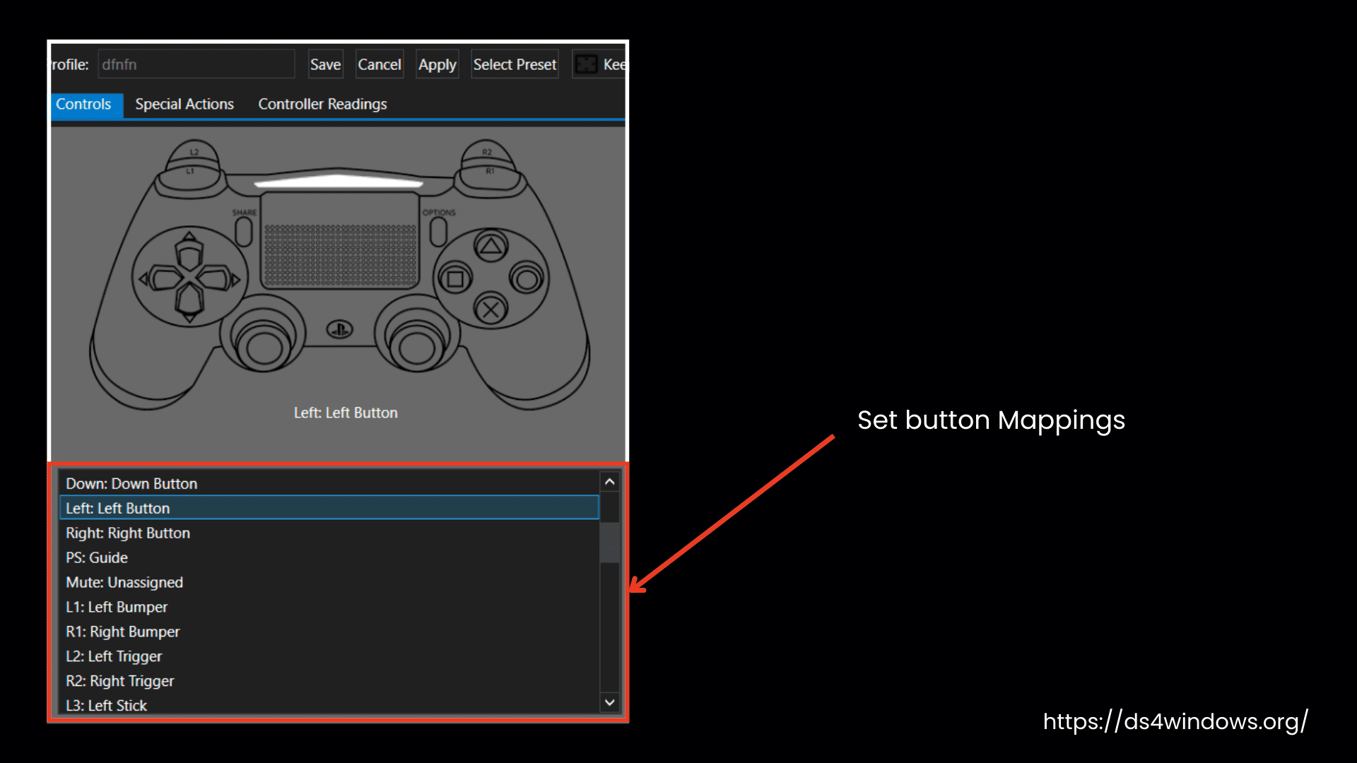 Set button Mappings