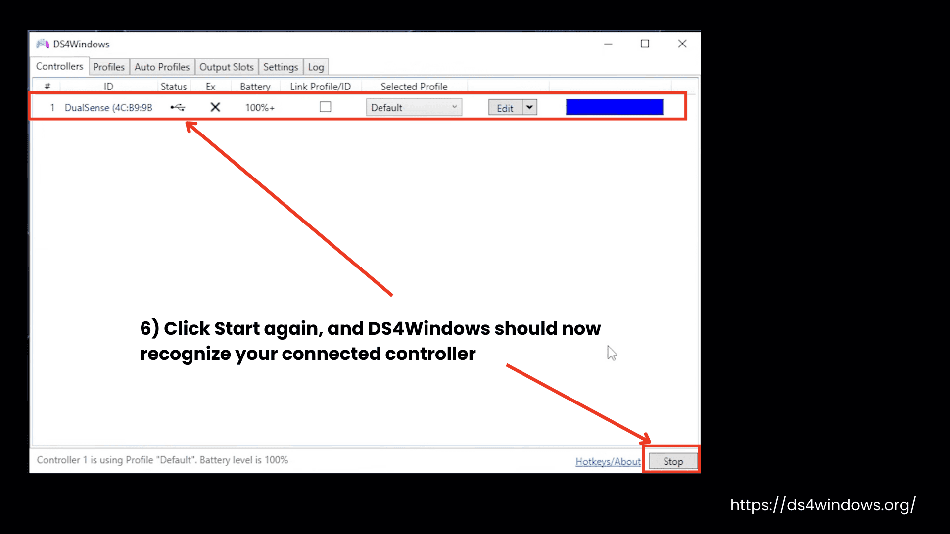 Start again to detect the controller