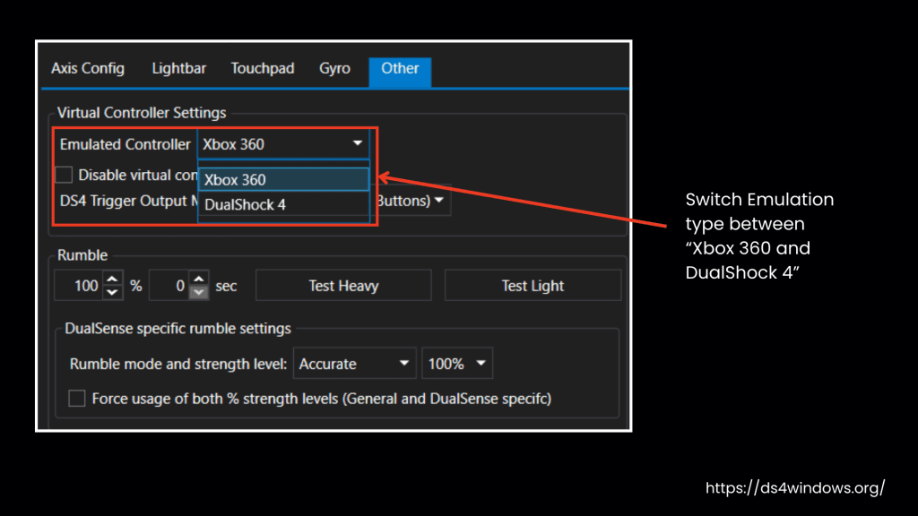 Switch Emulation Type