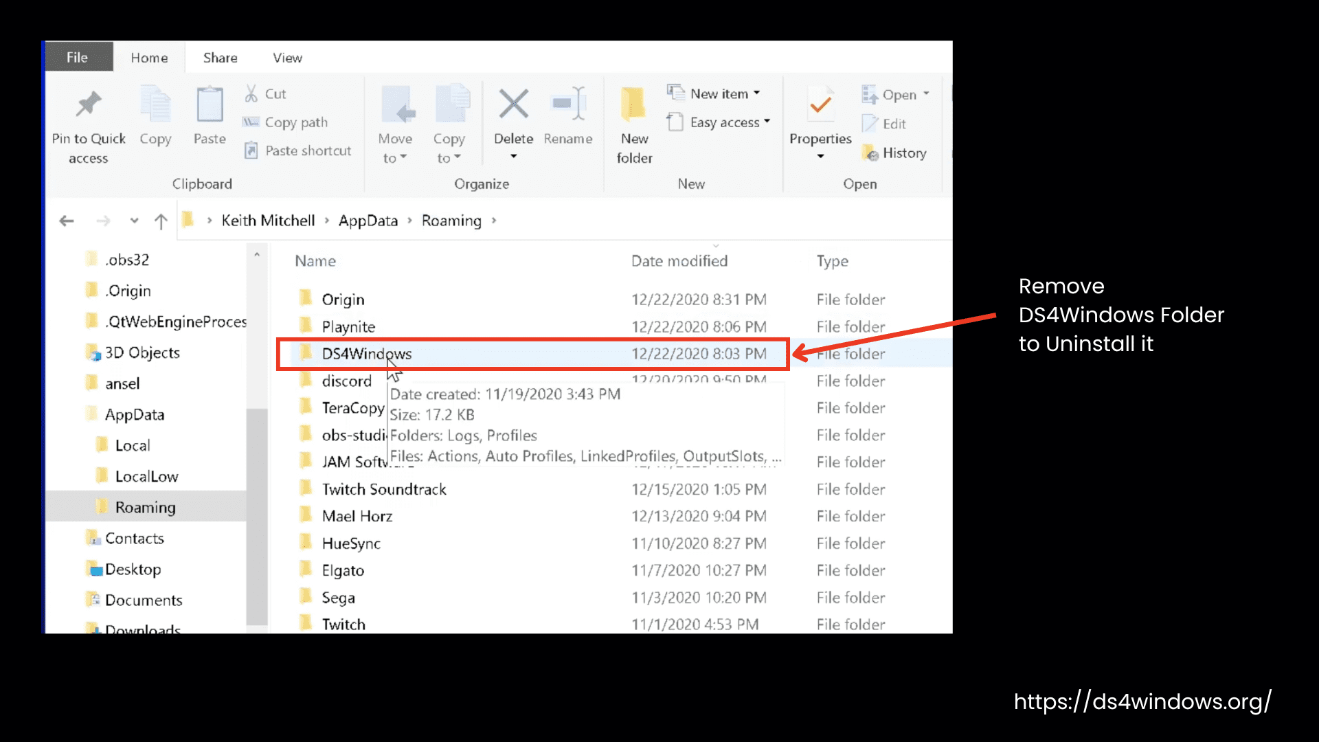Uninstall DS4Windows