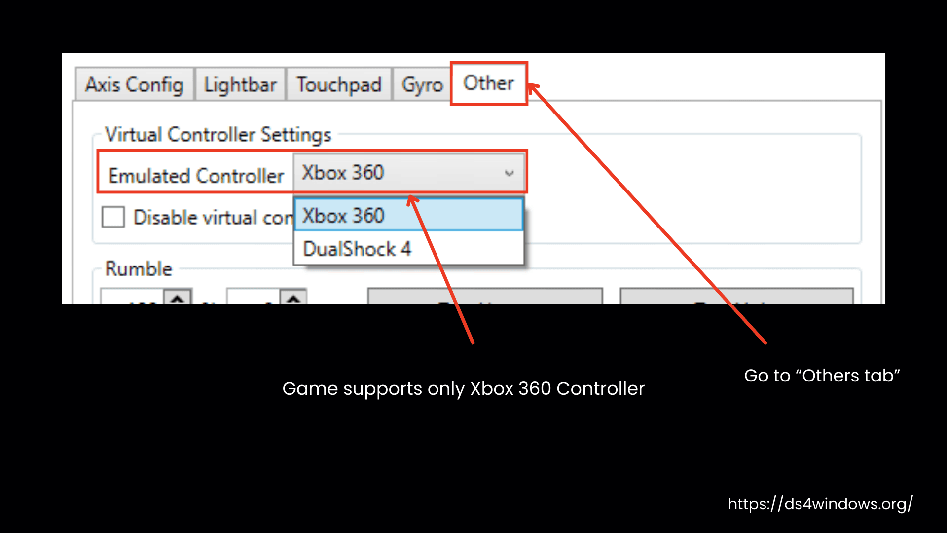 Virtual Controller Settings
