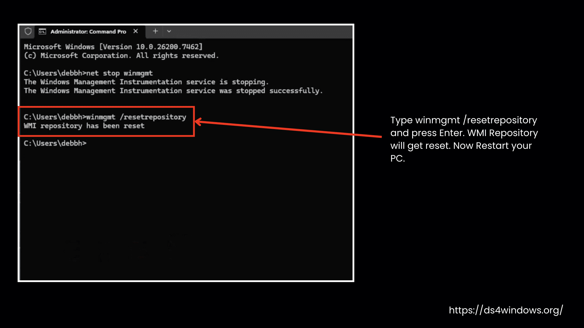 WMI Repository Reset