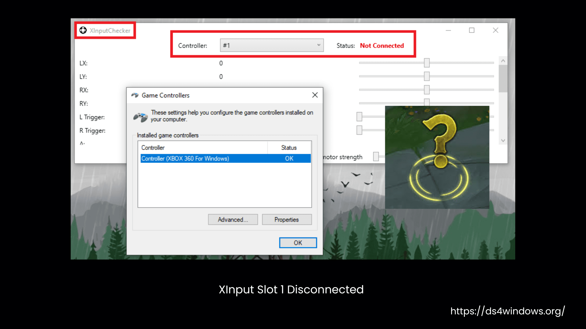 XInput Slot 1 Disconnected